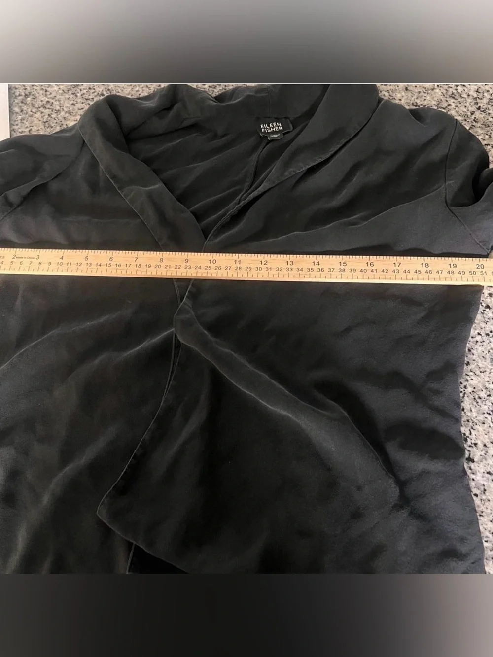 Eileen Fisher Black‎ 100% Silk Open Front Cardigan Jacket M